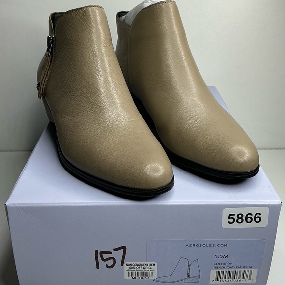 Aerosoles Collaroy Women's Boots Trench Coat Leather Sz 5.5M New - Picture 7 of 8